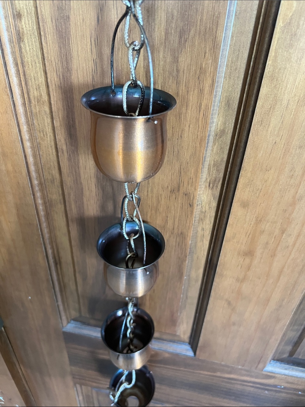 Hanging Copper Tone Chain of Cups Decor - Picture 3 of 3